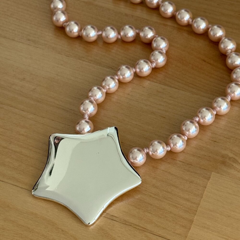 Sandy Liang Gateaux Necklace in Pink - Picture 2 of 7